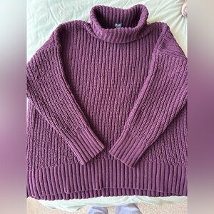 Aerie Rich Purple Turtleneck Sweater